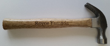 Custom
name on hammer