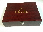 Custom
etched wine box with openers etc.